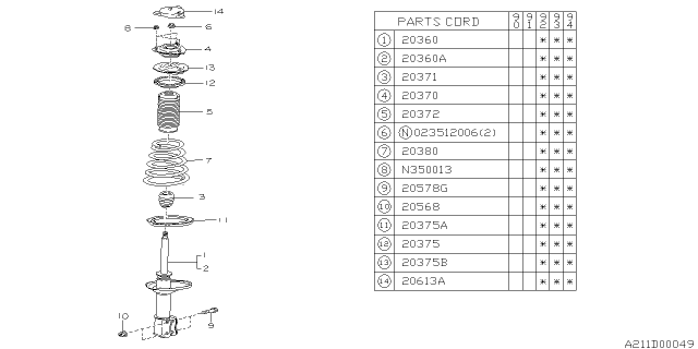 1993 Subaru Legacy Rear Shock Absorber Diagram 4