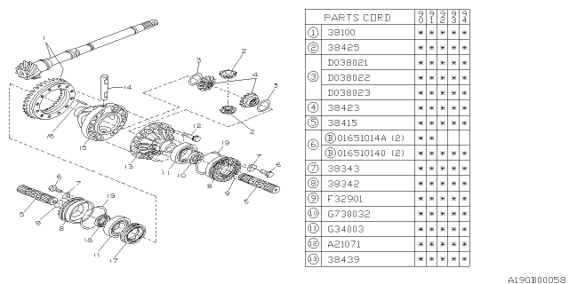 1994 Subaru Legacy Differential - Transmission Diagram 3