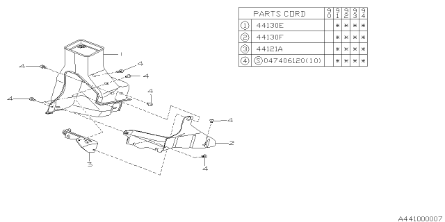 1992 Subaru Legacy Exhaust Cover Diagram