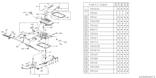 1991 Subaru Legacy Indicator Assembly Blue Diagram for 88071AA210BI