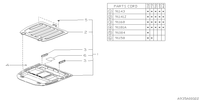 1990 Subaru Legacy Clip Diagram for 91017AA140