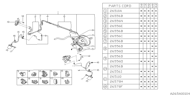 1993 Subaru Legacy Brake Pipe Diagram for 26512AA130