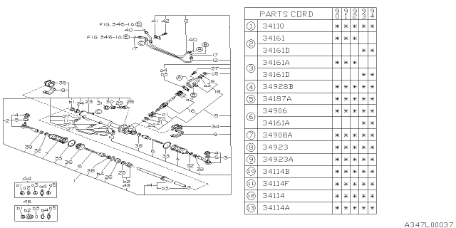 1993 Subaru Legacy Power Steering Gear Box Diagram 1