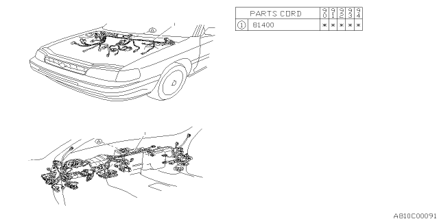 1991 Subaru Legacy Wiring Harness Diagram for 81215AA180