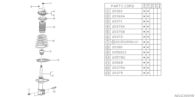 1990 Subaru Legacy Rear Shock Absorber Diagram 4