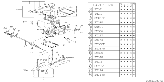 1992 Subaru Legacy Indicator Assembly Diagram for 88071AA200BK