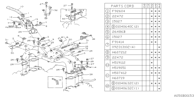 1992 Subaru Legacy Hose Diagram for 807519051