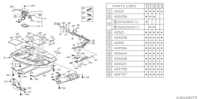 1991 Subaru Legacy Fuel Tank Diagram 1