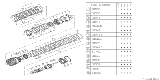 1992 Subaru Legacy PT810392 Piston Assembly Over Drive Diagram for 31548AA010