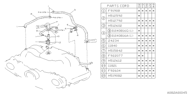 1990 Subaru Legacy Hose Diagram for 807512592