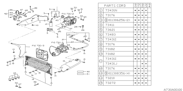 1990 Subaru Legacy Air Conditioner System Diagram 1