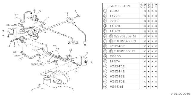 1994 Subaru Legacy Hose Diagram for 807204161