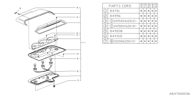 1991 Subaru Legacy Lamp - High Mount Stop Lamp Diagram 1