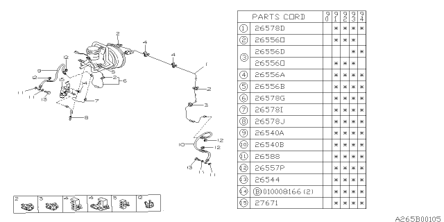 1994 Subaru Legacy PCV Assembly Diagram for 26874AA050
