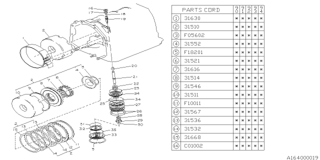 1993 Subaru Legacy Plate Ret Clutch Diagram for 31567AA360