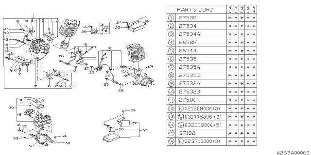 1990 Subaru Legacy Motor Relay Diagram for 26735AA010