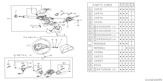 1994 Subaru Legacy Steering Column Diagram 3
