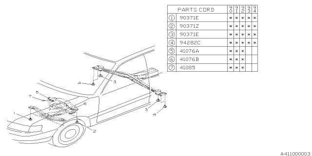 1992 Subaru Legacy Protector - Mounting Diagram