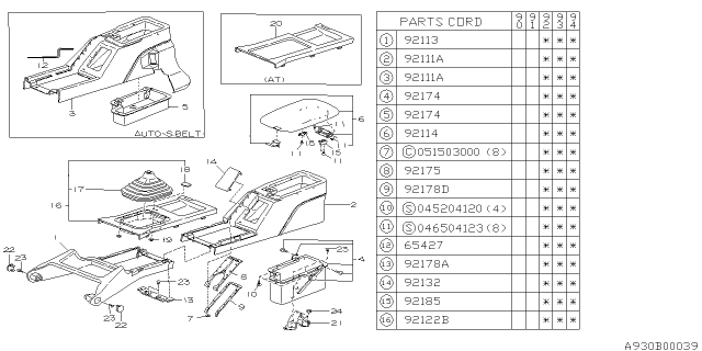 1994 Subaru Legacy PT711692 STOPPER Diagram for 92066AA000
