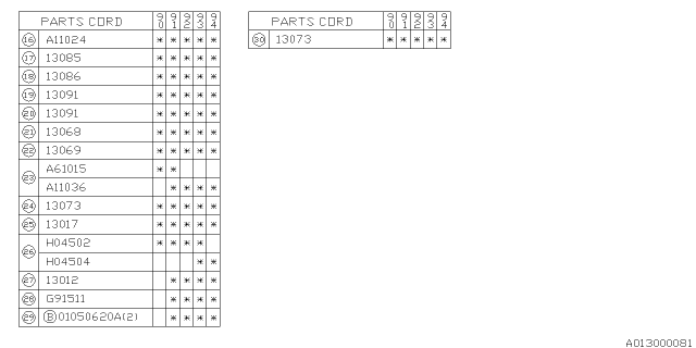 1994 Subaru Legacy Camshaft & Timing Belt Diagram 2