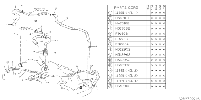 1994 Subaru Legacy Hose 12X19 Diagram for 807512972