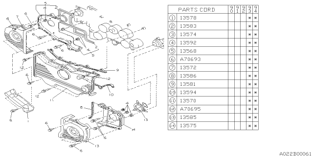 1993 Subaru Legacy Timing Belt Cover Diagram 1