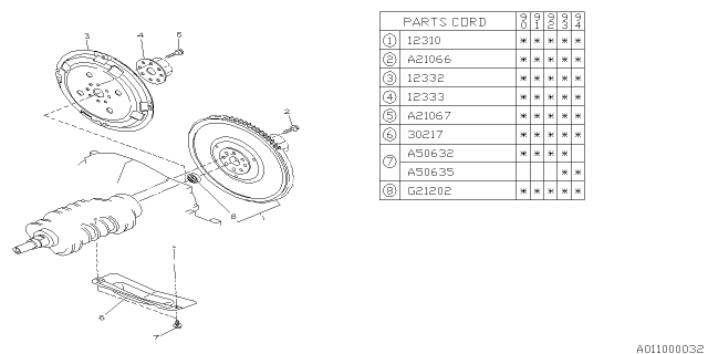 1991 Subaru Legacy Flywheel Diagram