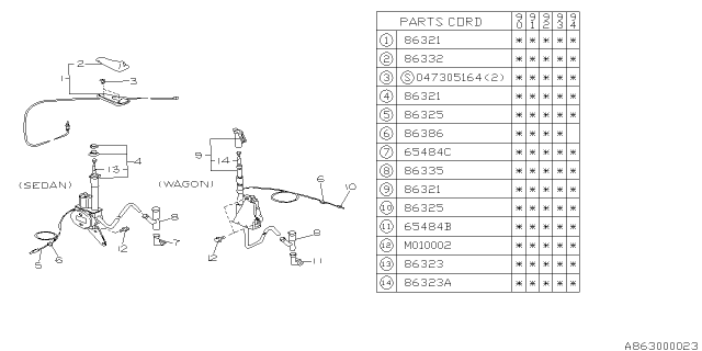 1992 Subaru Legacy Antenna Cap Diagram for 86352AA010