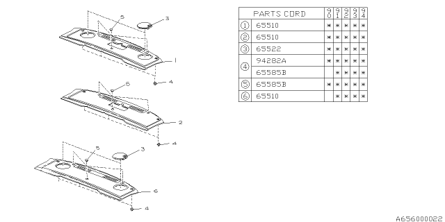 1991 Subaru Legacy Luggage Shelf Rear Diagram