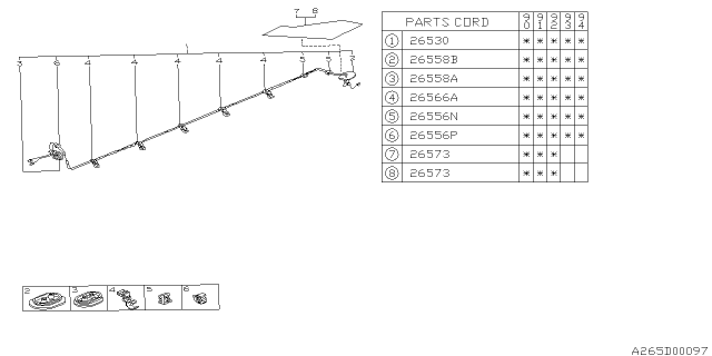 1992 Subaru Legacy Brake Pipe Diagram for 26552AA040