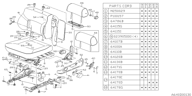 1993 Subaru Legacy Front Seat Diagram 3