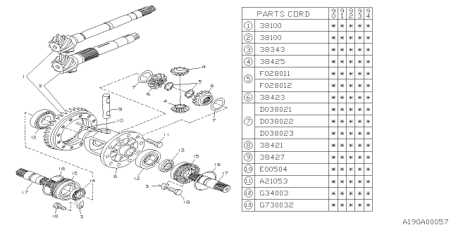 1994 Subaru Legacy Differential - Transmission Diagram 1