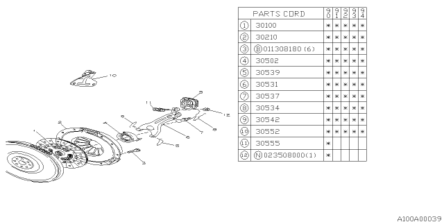 1990 Subaru Legacy P2950389 Use 30100AA510 Diagram for 30100AA350