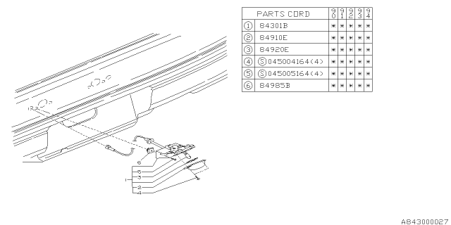 1993 Subaru Legacy Lamp - License Diagram