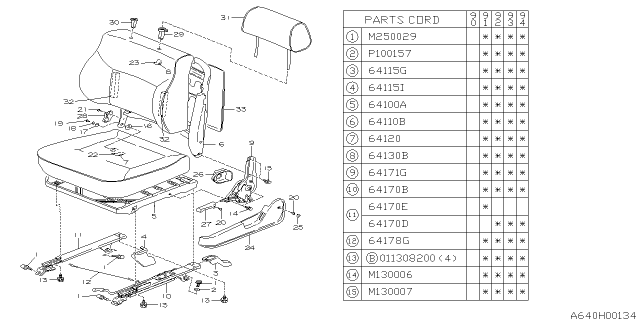 1992 Subaru Legacy Front Seat Diagram 1