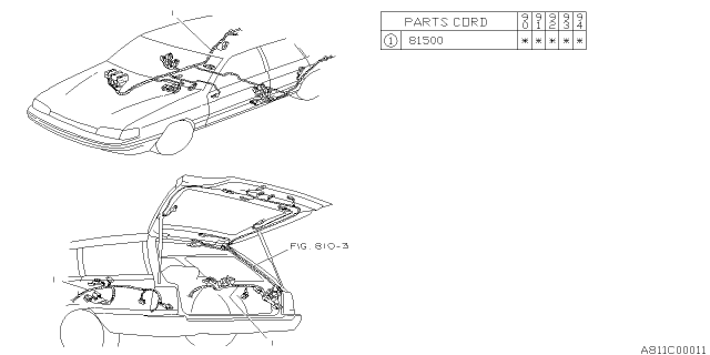 1991 Subaru Legacy Wiring Harness - Rear Diagram 4