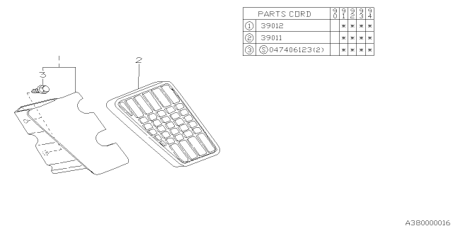 1993 Subaru Legacy Foot Rest Diagram