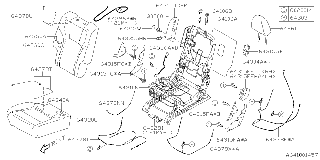 2019 Subaru Ascent Rear Seat Diagram 2