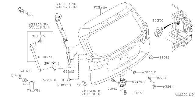2021 Subaru Ascent Back Door Parts Diagram 1