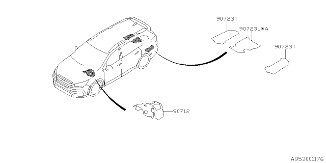 2020 Subaru Ascent SILENCER Tunnel Front Diagram for 90712XC00A