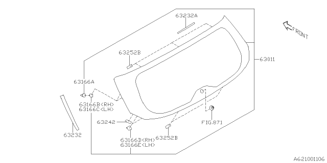 2020 Subaru Ascent Holder Clip Gl Rg Diagram for 63166XC04A