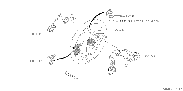 2020 Subaru Ascent Switch Assembly Steering Mid Diagram for 83158XC00A