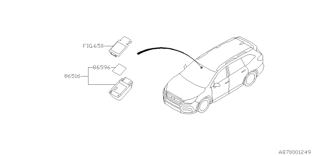 2021 Subaru Ascent Sensor Assembly Rain Diagram for 86516XC001