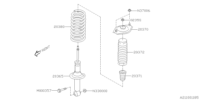 2021 Subaru Ascent Rear Coil Spring Diagram for 20380XC01A