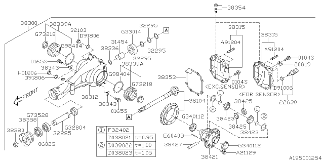 2019 Subaru Ascent Temperature Sensor Assembly Diagram for 22630AA290
