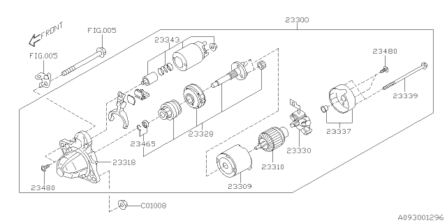 2019 Subaru Ascent Motor Assembly-Starter Diagram for 23300AA91A