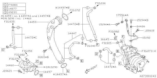 2019 Subaru Ascent Hose Assembly-Water Diagram for 14472AA77A