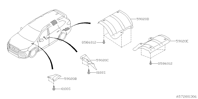 2021 Subaru Ascent Cover Exhaust Center Diagram for 59024XC000