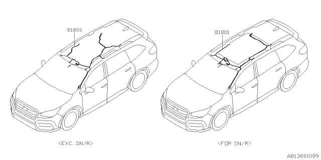2019 Subaru Ascent Cord - Roof Diagram