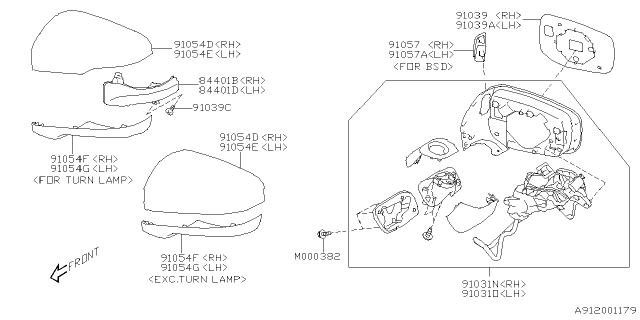 2021 Subaru Ascent Cover Cap Out MIRRH Diagram for 91054FL13AQ6